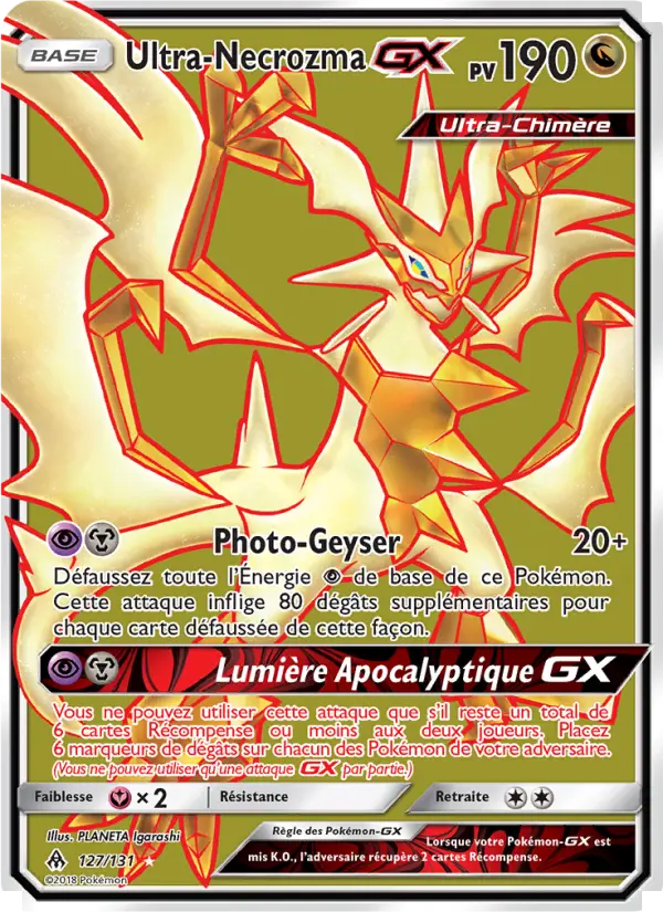 127/131 - Ultra-Necrozma GX — Carte Pokémon Lumière Interdite 127/131