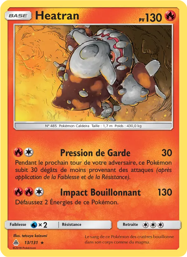 013/131 - Heatran — Carte Pokémon Lumière Interdite 13/131
