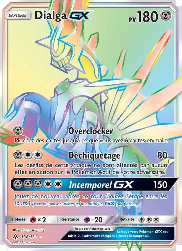 138/131 - Dialga GX — Carte Pokémon Lumière Interdite 138/131