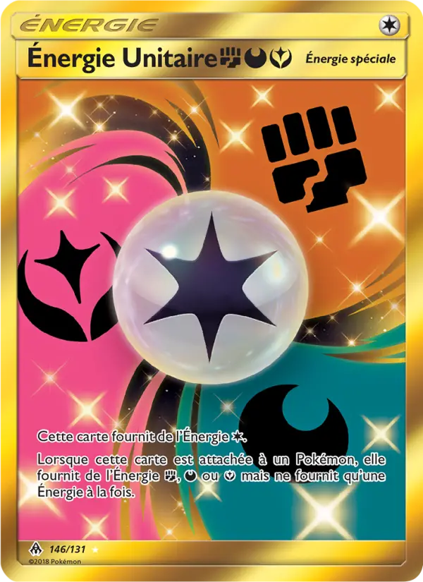 146/131 - Énergie Unitaire FightingDarknessFairy — Carte Pokémon Lumière Interdite 146/131