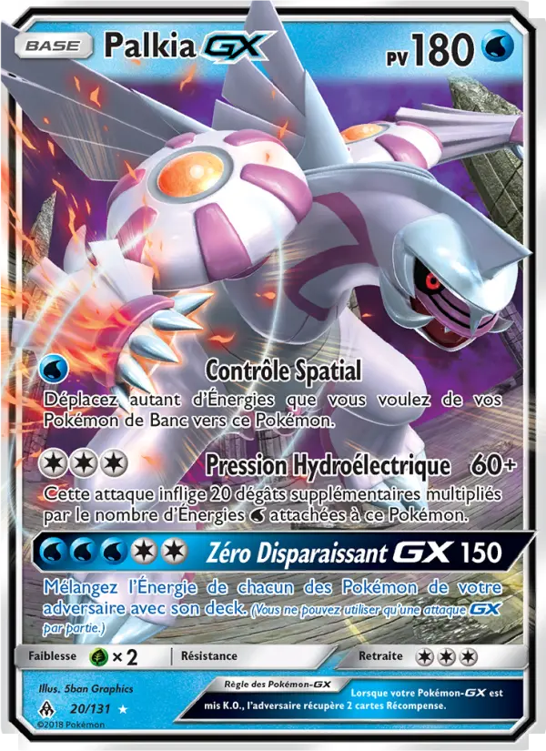 020/131 - Palkia GX — Carte Pokémon Lumière Interdite 20/131