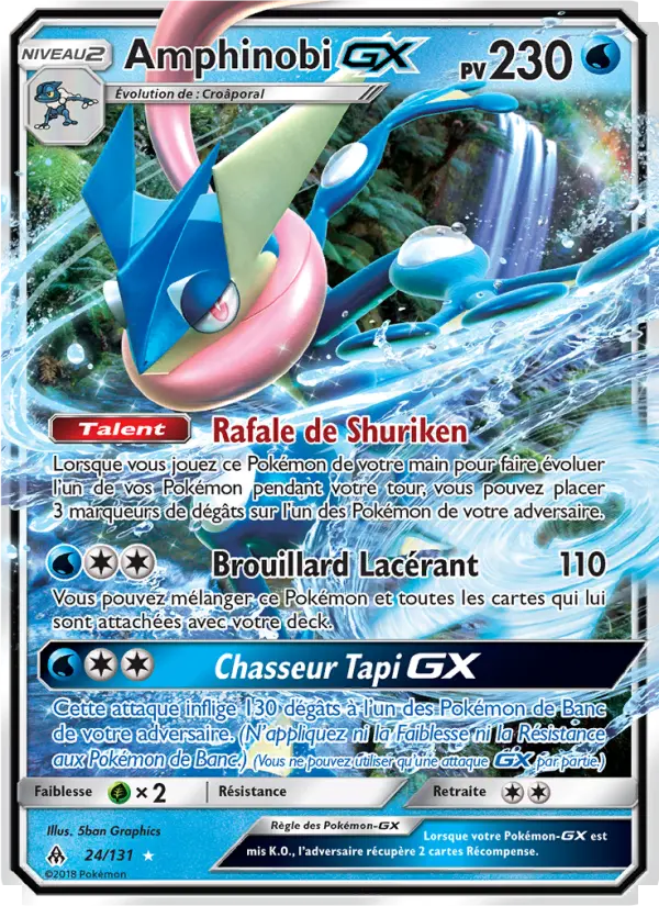 024/131 - Amphinobi GX — Carte Pokémon Lumière Interdite 24/131