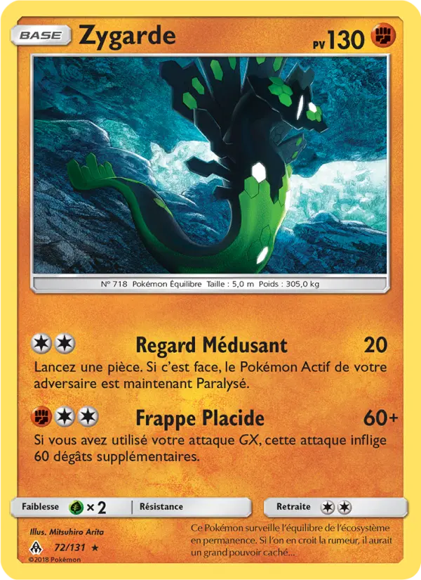 072/131 - Zygarde — Carte Pokémon Lumière Interdite 72/131