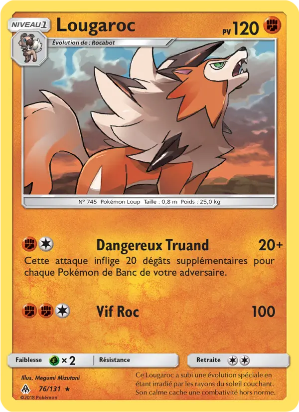 076/131 - Lougaroc — Carte Pokémon Lumière Interdite 76/131