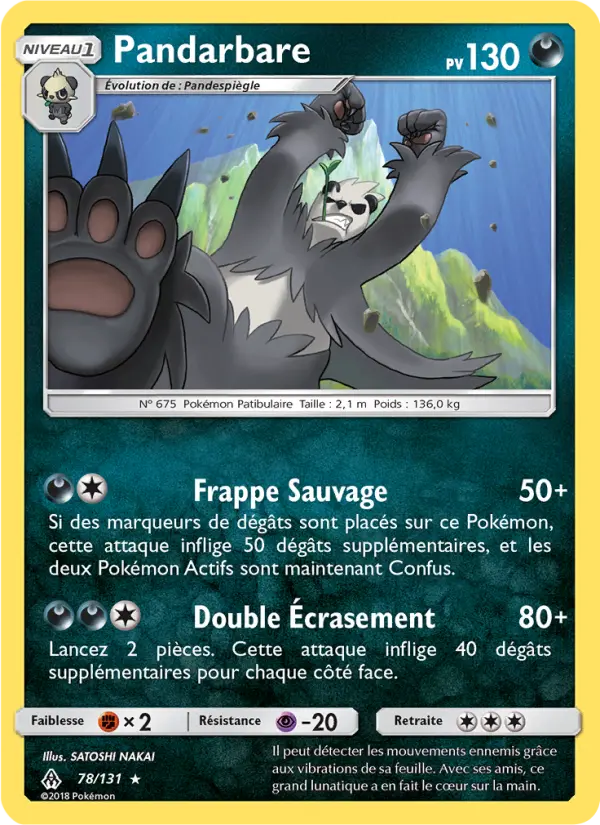 078/131 - Pandarbare — Carte Pokémon Lumière Interdite 78/131