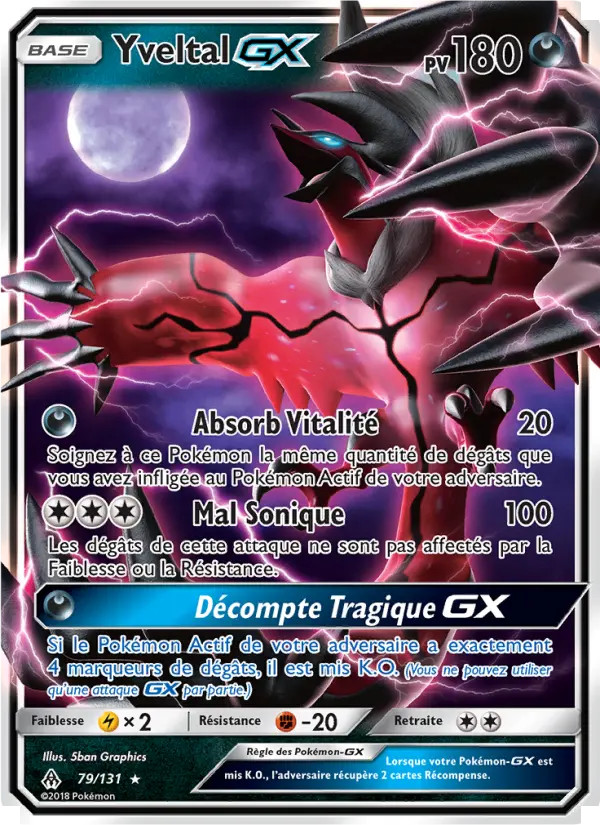 079/131 - Yveltal GX — Carte Pokémon Lumière Interdite 79/131
