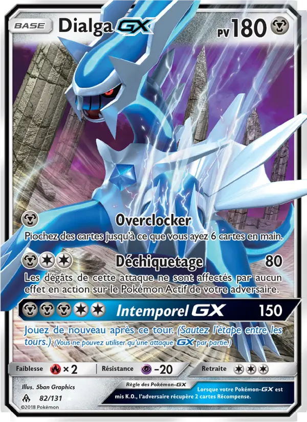 082/131 - Dialga GX — Carte Pokémon Lumière Interdite 82/131