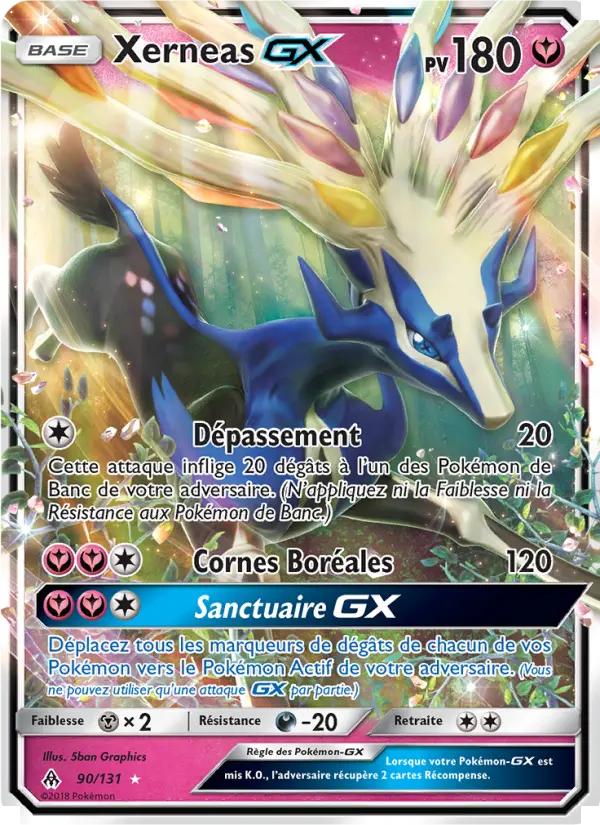 090/131 - Xerneas GX — Carte Pokémon Lumière Interdite 90/131