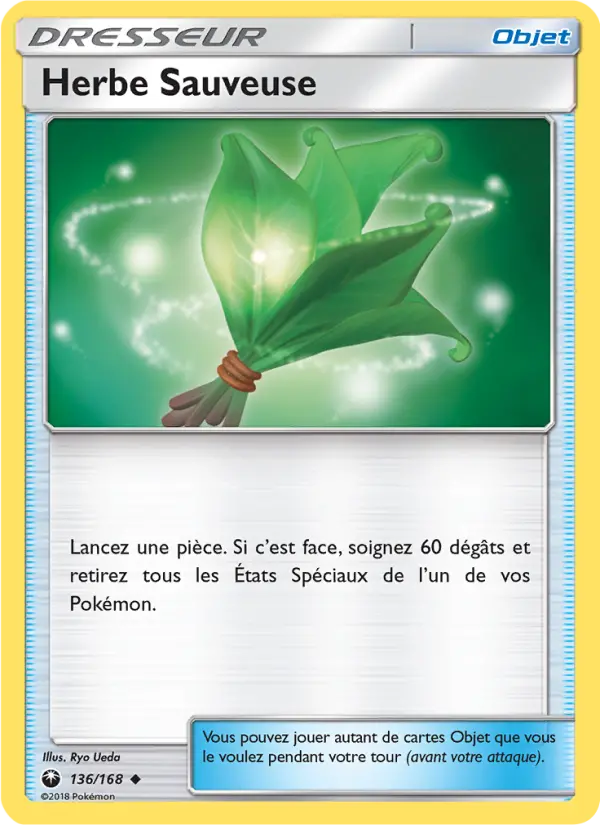 136/168 - Herbe Sauveuse — Carte Pokémon Tempête Céleste 136/168