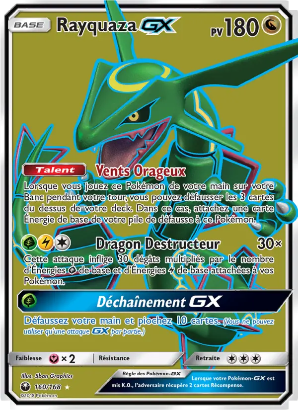 Rayquaza GX — Carte Pokémon 160 Tempête Céleste