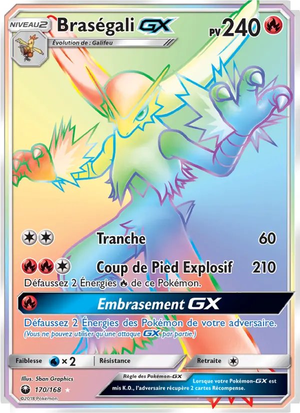 170/168 - Braségali GX — Carte Pokémon Tempête Céleste 170/168