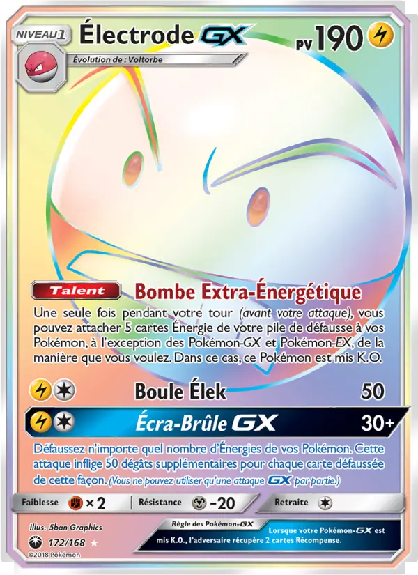 172/168 - Électrode GX — Carte Pokémon Tempête Céleste 172/168