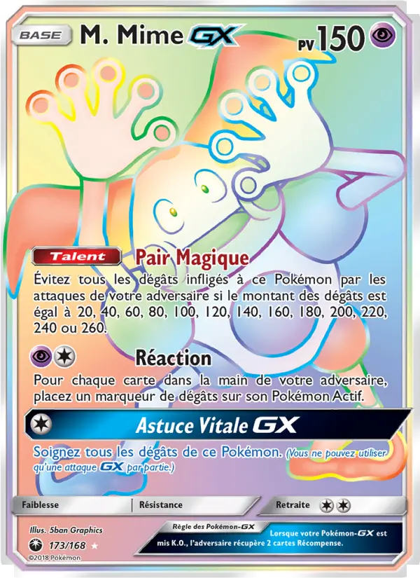 M. Mime GX — Carte Pokémon 173 Tempête Céleste