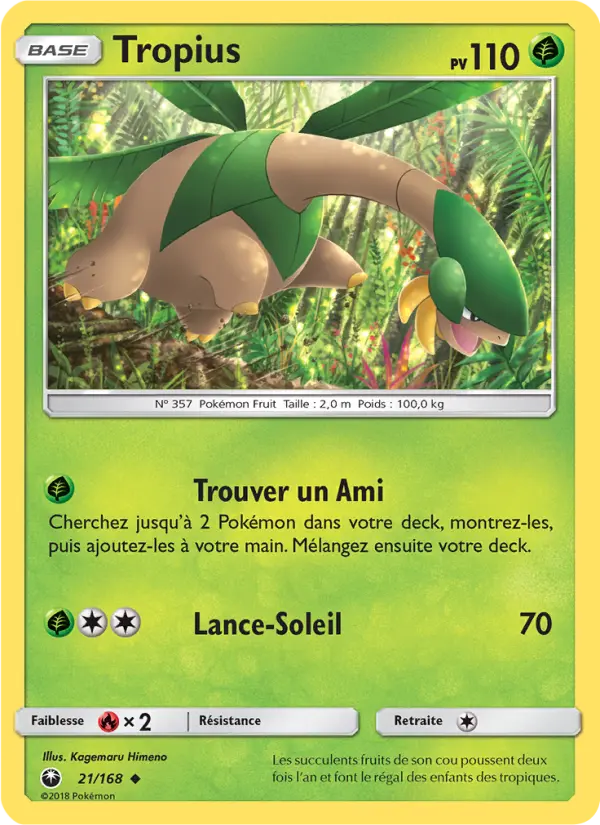 021/168 - Tropius — Carte Pokémon Tempête Céleste 21/168