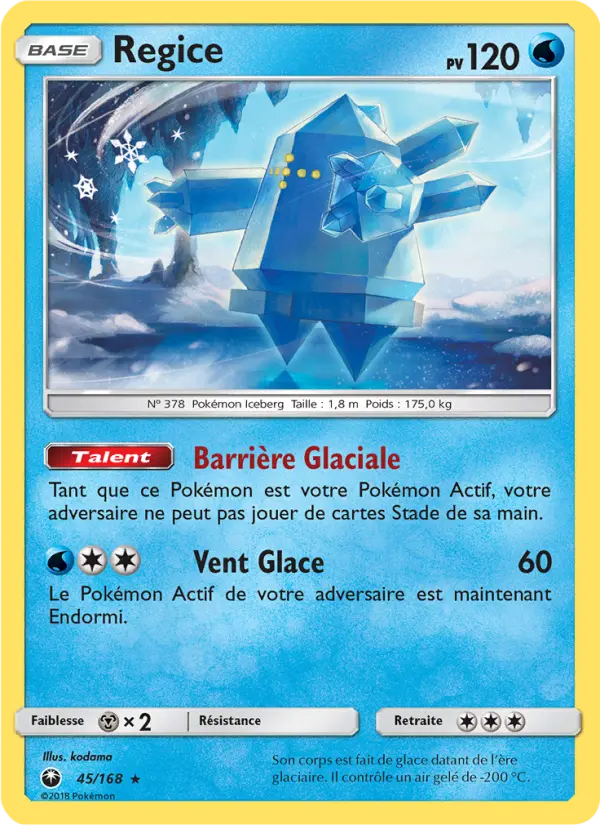 Regice — Carte Pokémon 45 Tempête Céleste