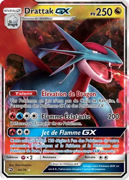 044/070 - Drattak GX — Carte Pokémon Majesté Des Dragons 44/70