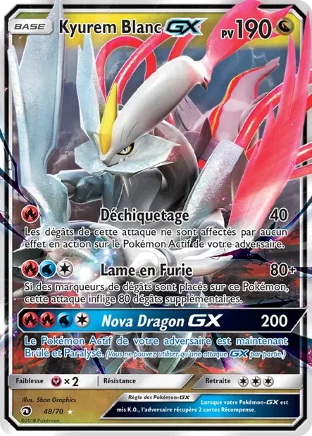 048/070 - Kyurem Blanc GX — Carte Pokémon Majesté Des Dragons 48/70