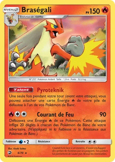 006/070 - Braségali — Carte Pokémon Majesté Des Dragons 6/70