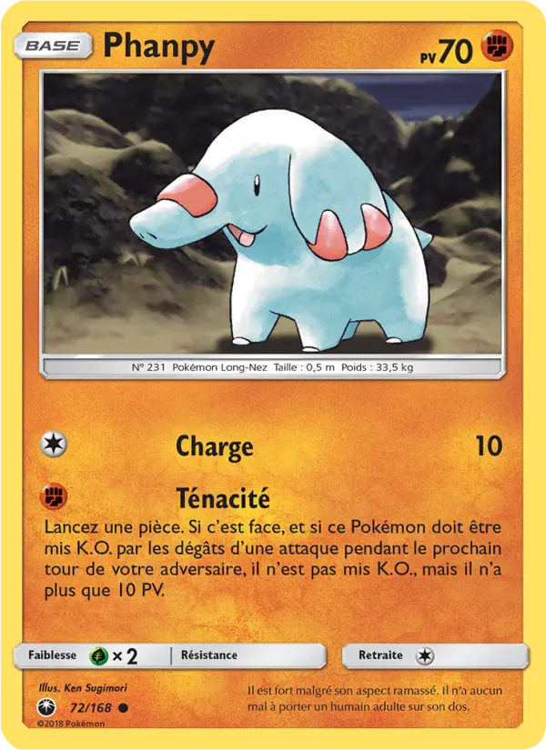 072/168 - Phanpy — Carte Pokémon Tempête Céleste 72/168