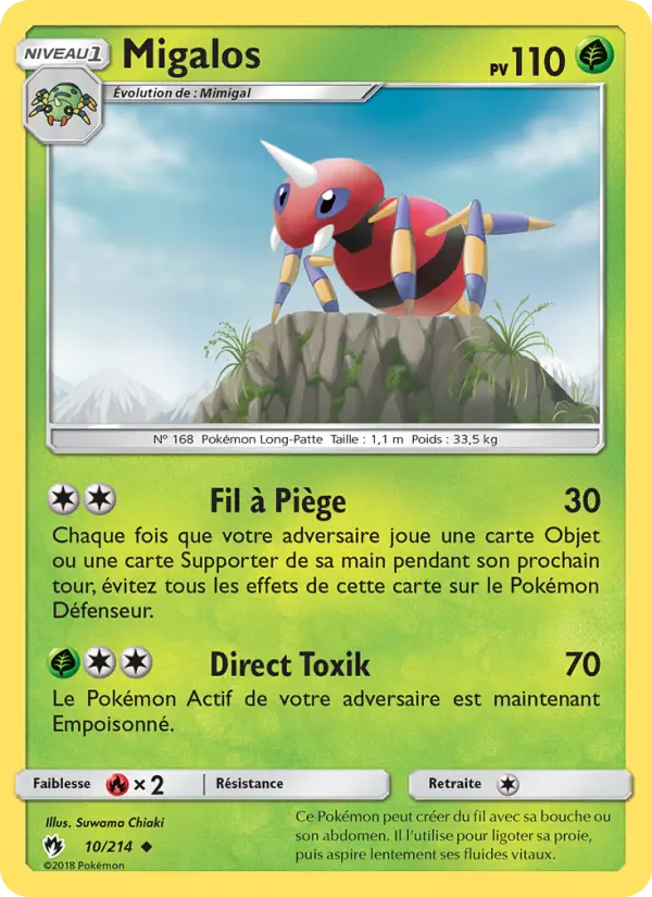 010/214 - Migalos — Carte Pokémon Tonnerre Perdu 10/214