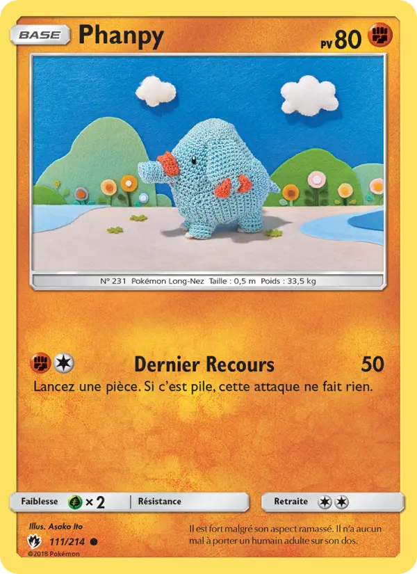 111/214 - Phanpy — Carte Pokémon Tonnerre Perdu 111/214
