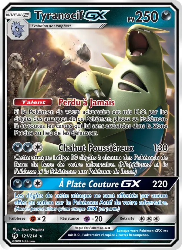 121/214 - Tyranocif GX — Carte Pokémon Tonnerre Perdu 121/214