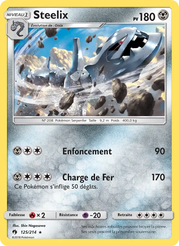 125/214 - Steelix — Carte Pokémon Tonnerre Perdu 125/214