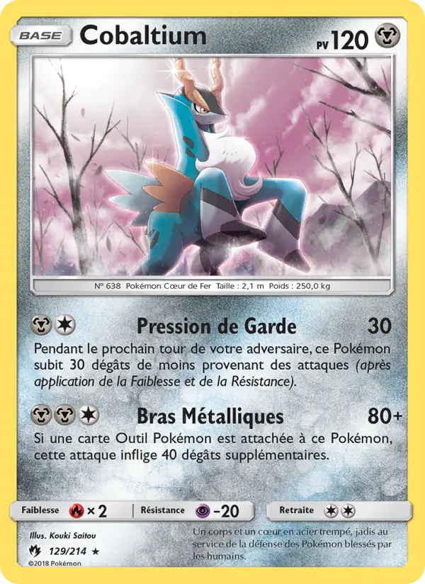 129/214 - Cobaltium — Carte Pokémon Tonnerre Perdu 129/214