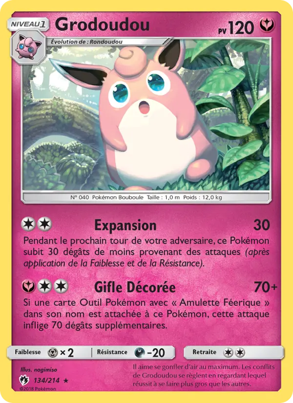 134/214 - Grodoudou — Carte Pokémon Tonnerre Perdu 134/214
