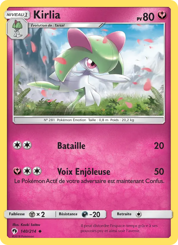 140/214 - Kirlia — Carte Pokémon Tonnerre Perdu 140/214