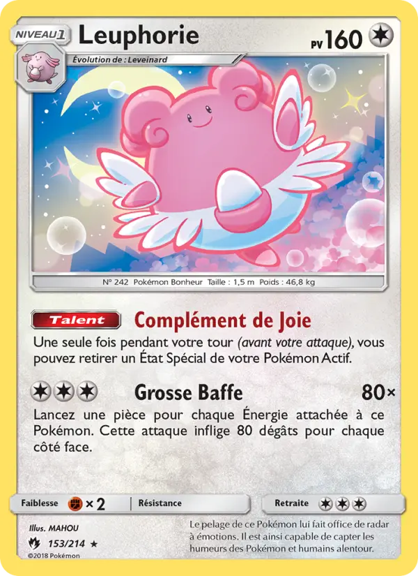 153/214 - Leuphorie — Carte Pokémon Tonnerre Perdu 153/214