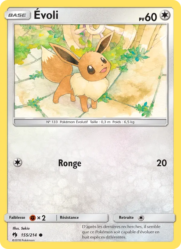 155/214 - Évoli — Carte Pokémon Tonnerre Perdu 155/214