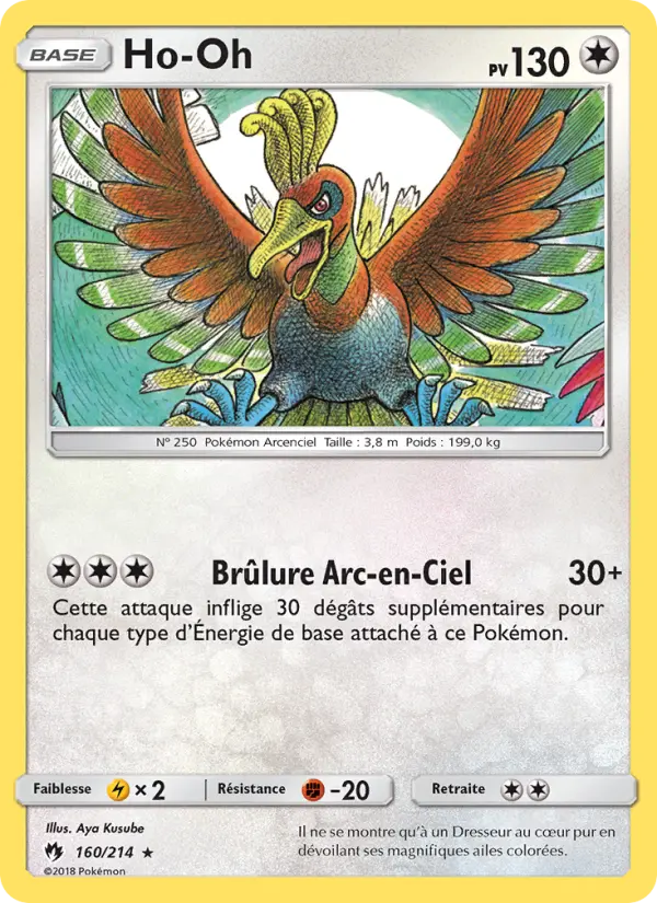 160/214 - Ho-Oh — Carte Pokémon Tonnerre Perdu 160/214