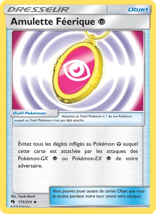 175/214 - Amulette Féerique Psychic — Carte Pokémon Tonnerre Perdu 175/214