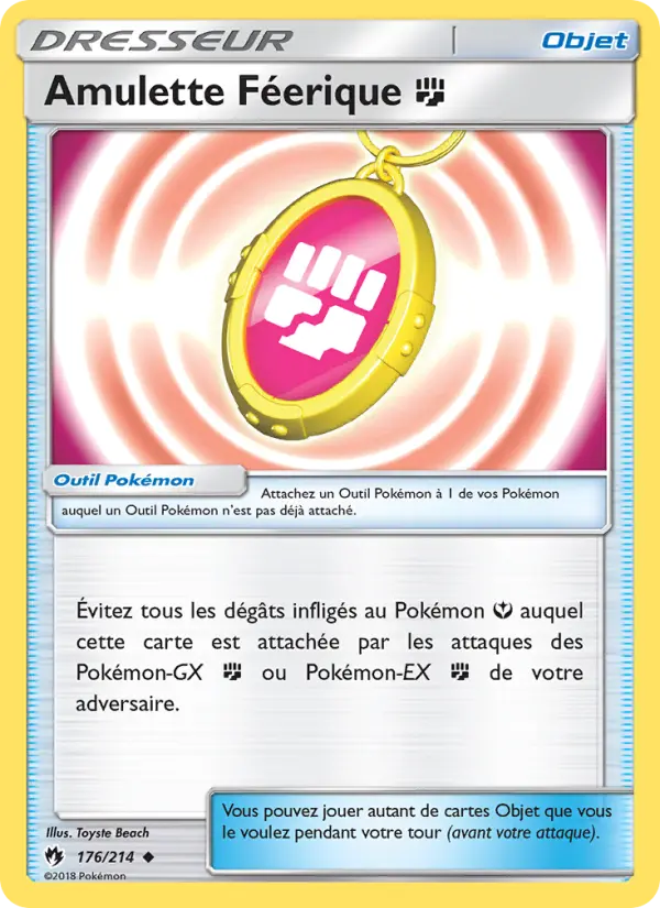 176/214 - Amulette Féerique Fighting — Carte Pokémon Tonnerre Perdu 176/214