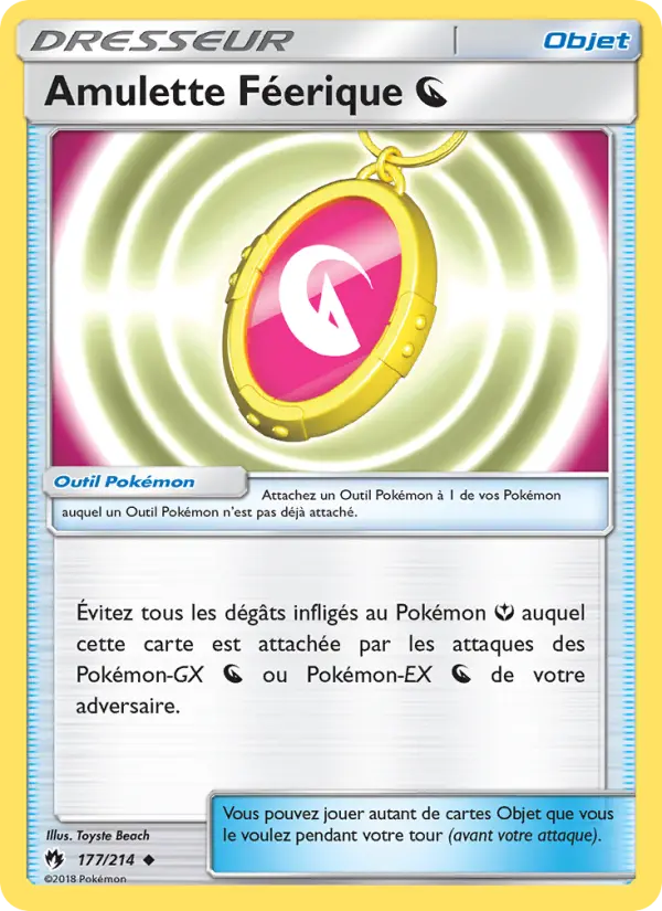 177/214 - Amulette Féerique Dragon — Carte Pokémon Tonnerre Perdu 177/214