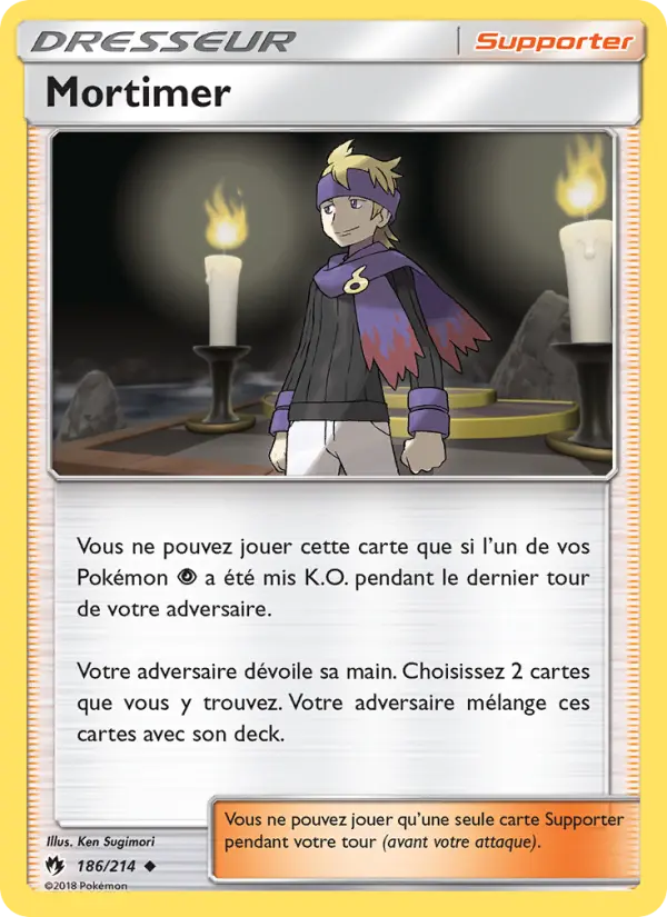 186/214 - Mortimer — Carte Pokémon Tonnerre Perdu 186/214