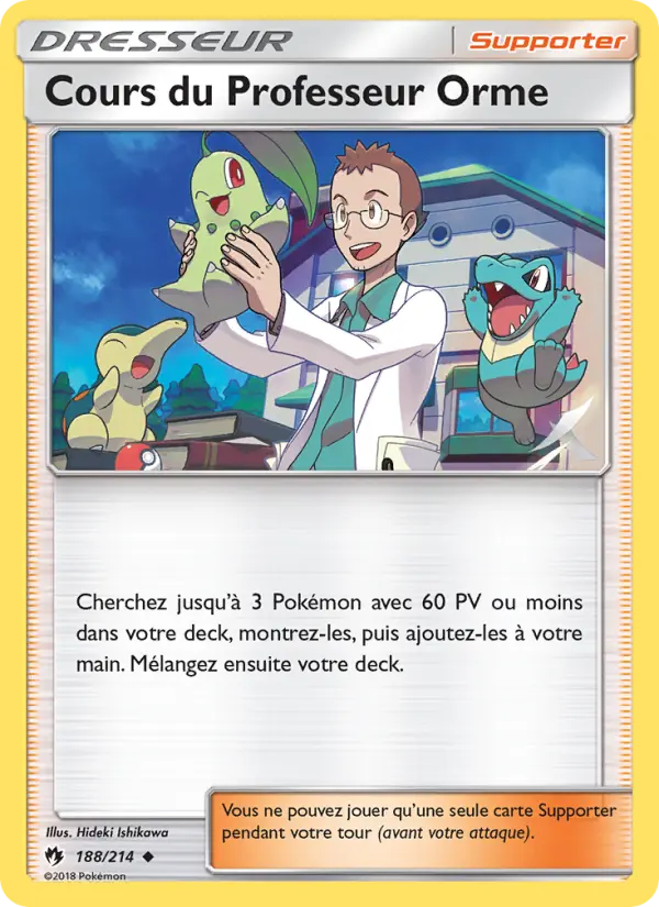 188/214 - Cours du Professeur Orme — Carte Pokémon Tonnerre Perdu 188/214