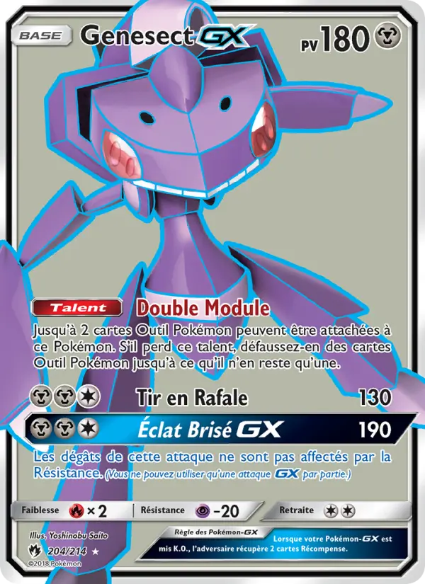 204/214 - Genesect GX — Carte Pokémon Tonnerre Perdu 204/214