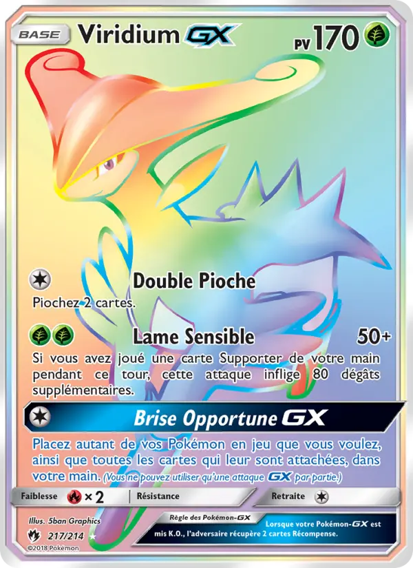 217/214 - Viridium GX — Carte Pokémon Tonnerre Perdu 217/214