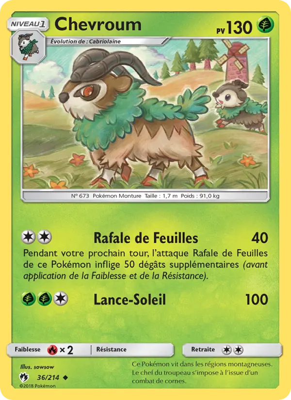 Chevroum — Carte Pokémon 36 Tonnerre Perdu