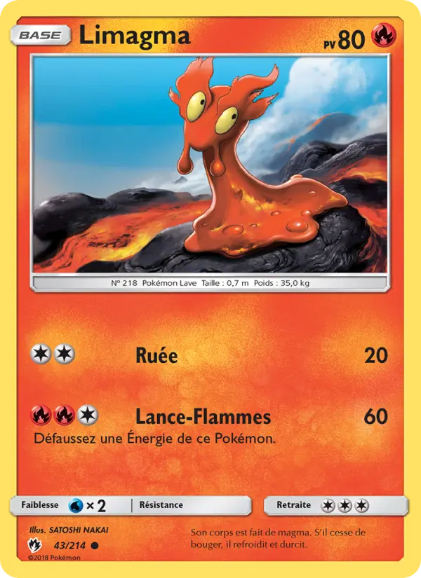 043/214 - Limagma — Carte Pokémon Tonnerre Perdu 43/214