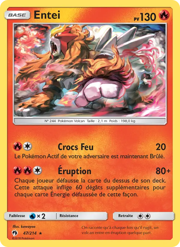 047/214 - Entei — Carte Pokémon Tonnerre Perdu 47/214