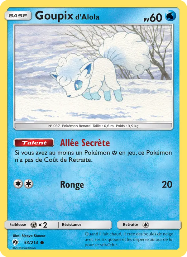 Goupix d’Alola — Carte Pokémon 53 Tonnerre Perdu