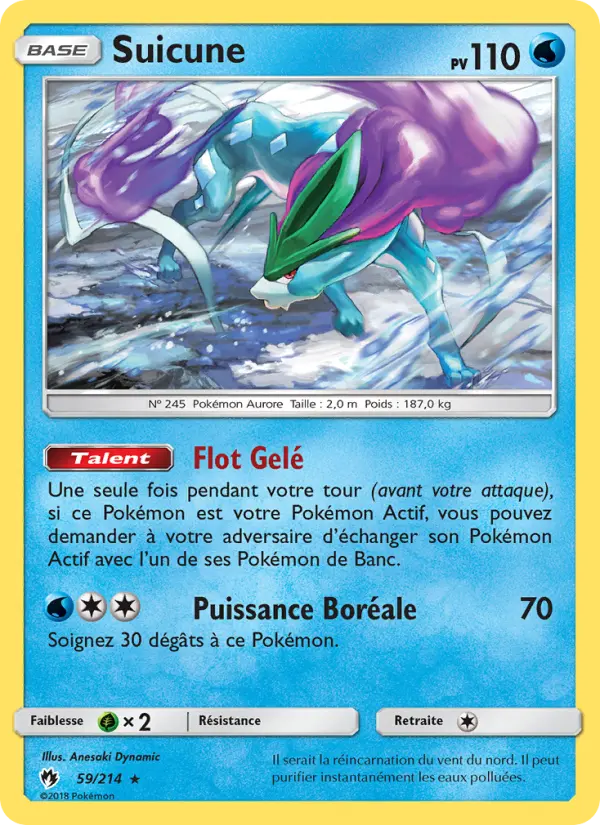 059/214 - Suicune — Carte Pokémon Tonnerre Perdu 59/214