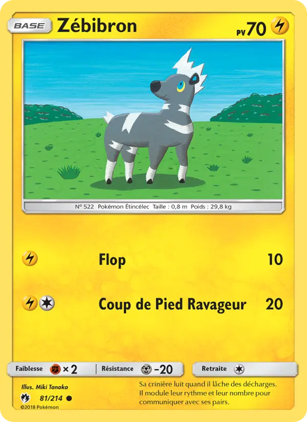 Zébibron — Carte Pokémon 81 Tonnerre Perdu