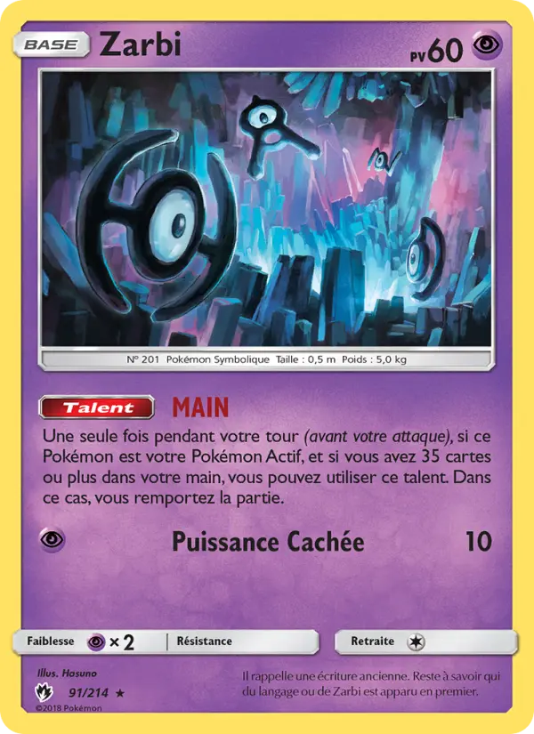 091/214 - Zarbi — Carte Pokémon Tonnerre Perdu 91/214