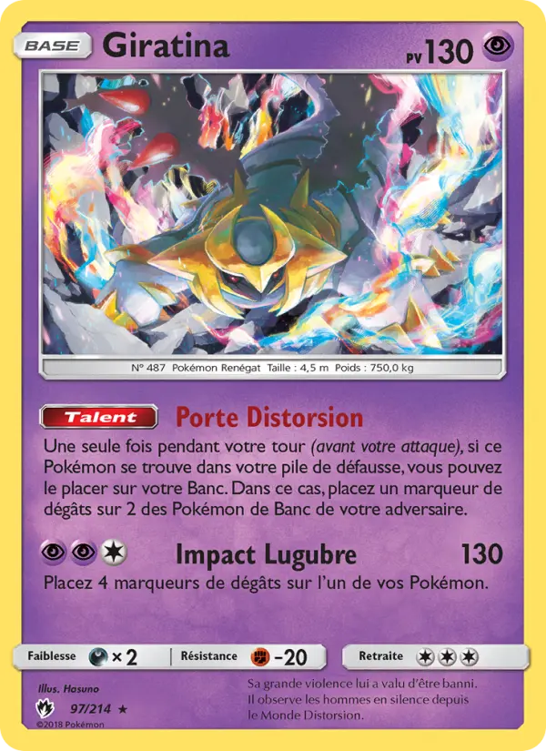 097/214 - Giratina — Carte Pokémon Tonnerre Perdu 97/214