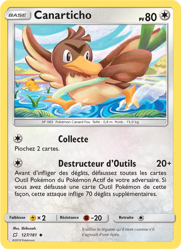 127/181 - Canarticho — Carte Pokémon Duo de Choc 127/181