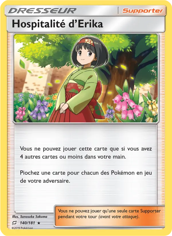Hospitalité d’Erika — Carte Pokémon 140 Duo de Choc